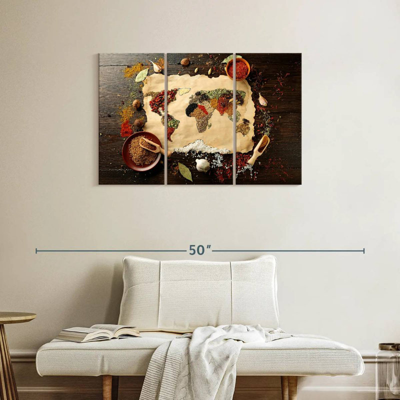 Yarlin Spices World Map, 24" H x 38" W