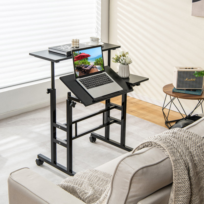Adjustable Metal Base Standing Desk, Black