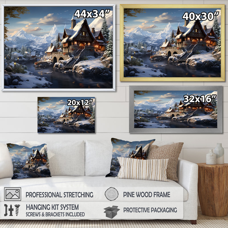Allemagne, Allemagne, paysage d'hiver, Cadre flottant noir, H 12 po x l 20 po x P 1 po