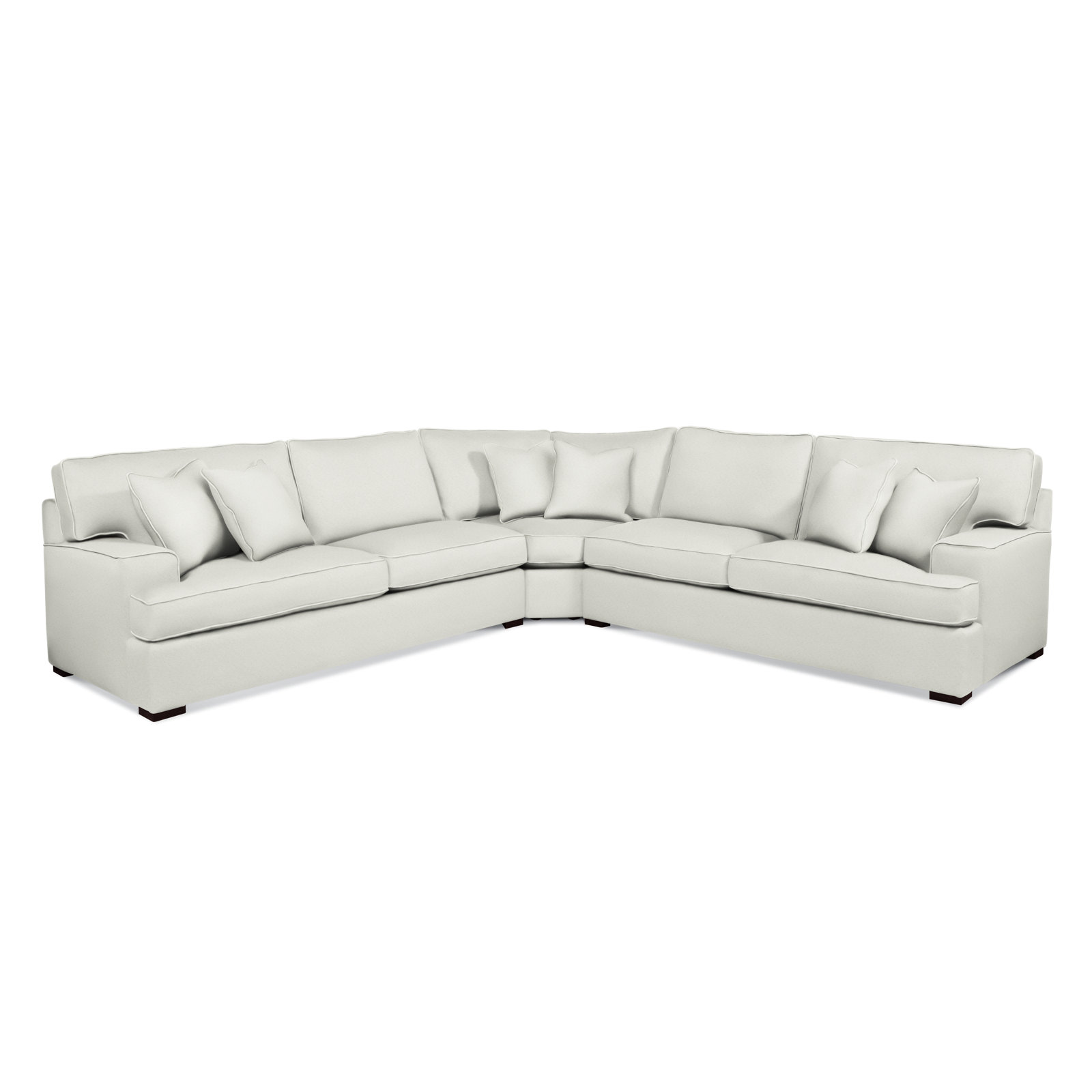 Sadie Corner Sectional, Java Finish, Green and Blue Stripe; 0252-54