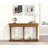 Constableville Transitional Oak Rectangular Console Table with Display Shelves | Stylish Storage for Living Room & Entryway-2073036982