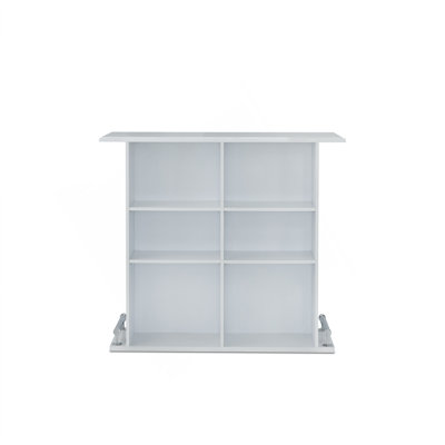 White High Gloss 6-Shelf Bar Table