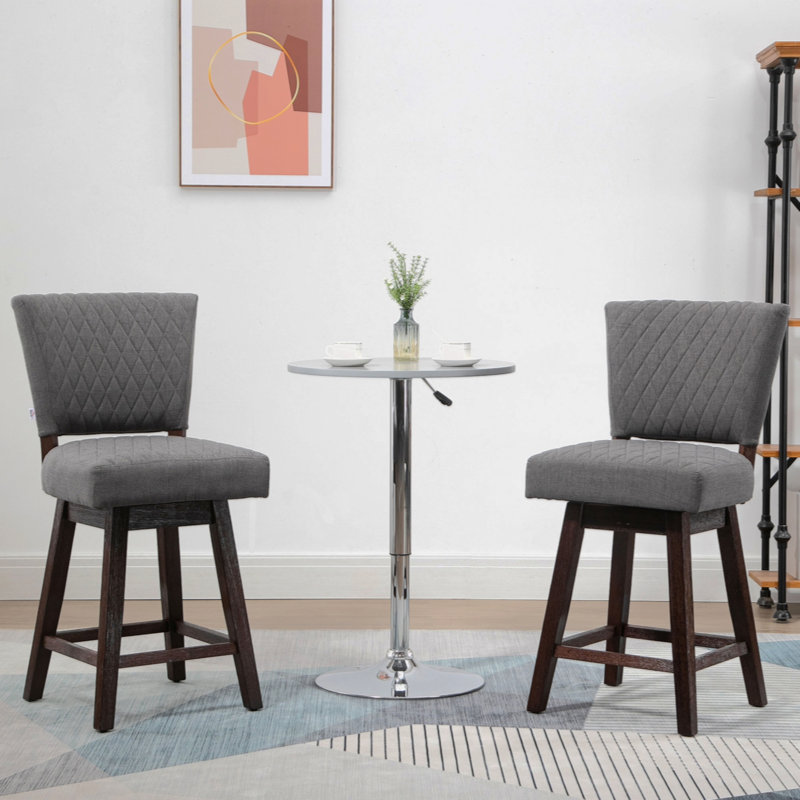 Tabouret de comptoir pivotant de 26,5 po, Gris