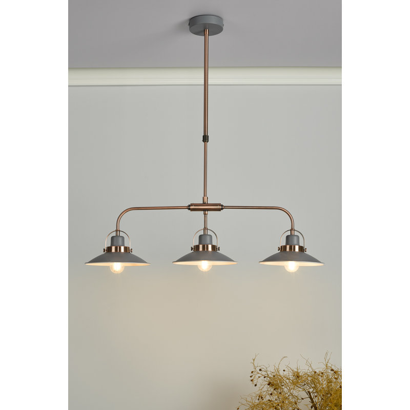 Amalia 3 - Light Kitchen Island Pendant, Copper/Grey