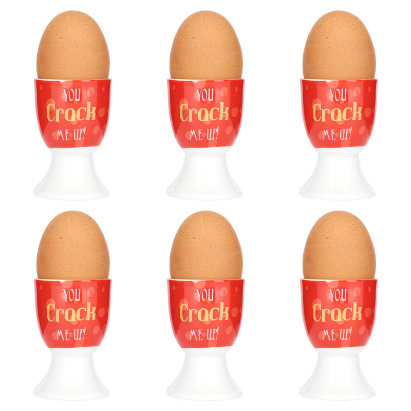 ''You Crack Me Up'' 6 Piece Egg Cup Set