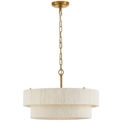 Dia 19.69 Inches, 6-Light Modern Farmhouse Chandelier With Hand-Weaving Shade