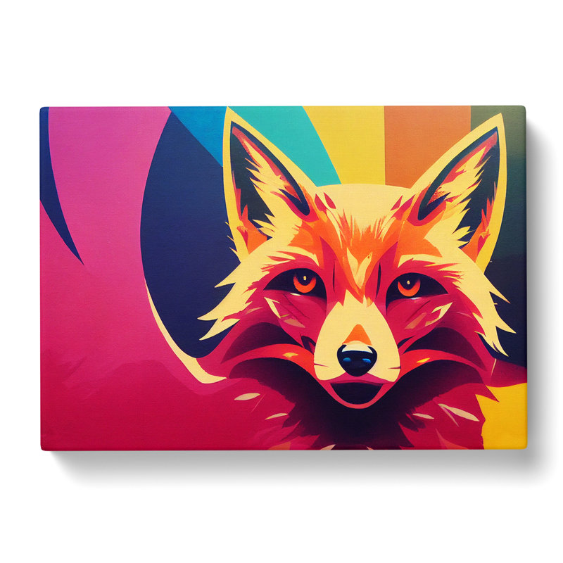 Classic Abstract Fox - Wrapped Canvas Print, 35cm H x 50cm W x 3cm D