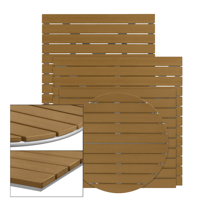 Plateau de table rond 36 po Nevada, Teck, H 1 po x l 36 po x P 36 po