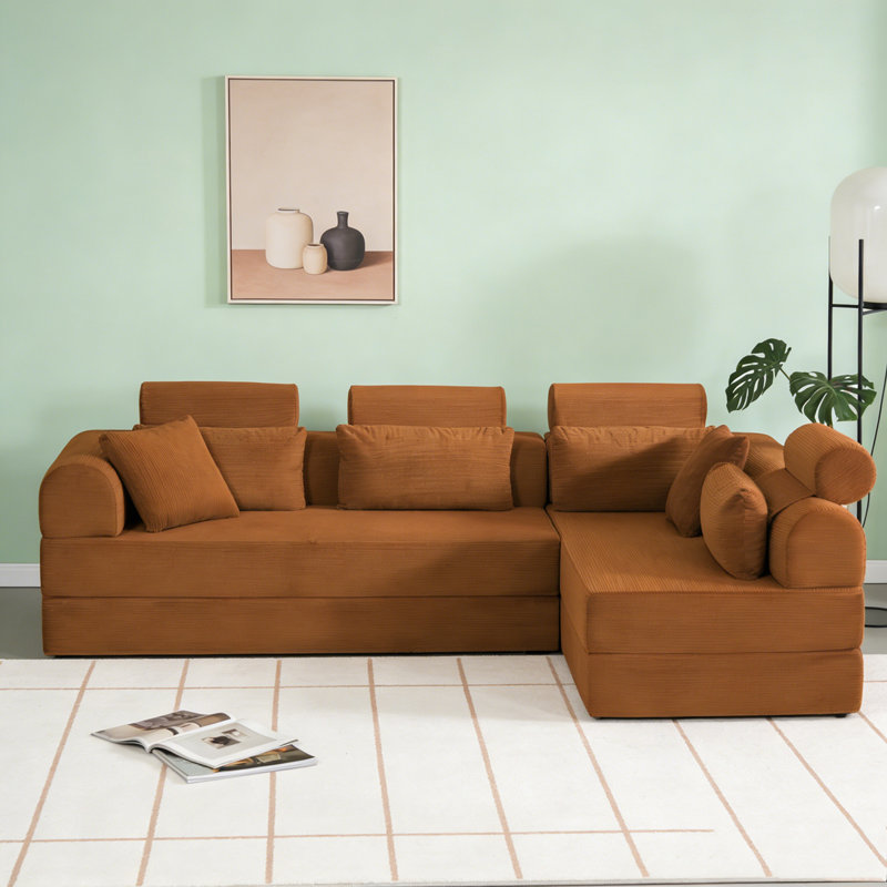 Canapé modulaire en L, Orange