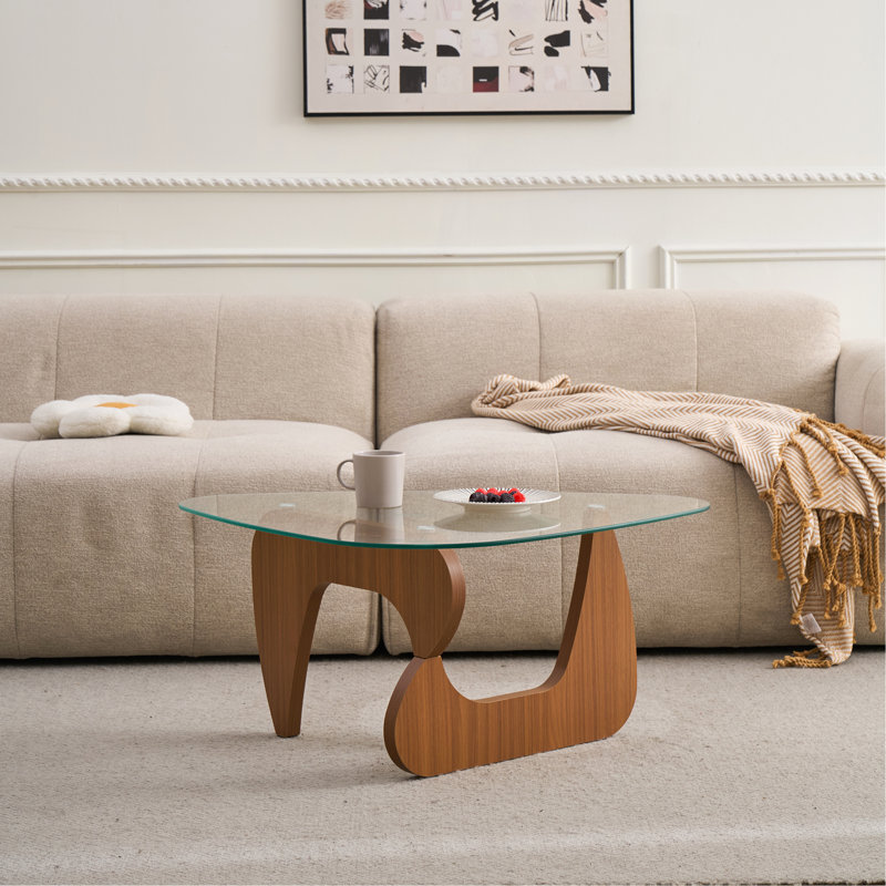 Table basse Mid-Century, Clair/Brun