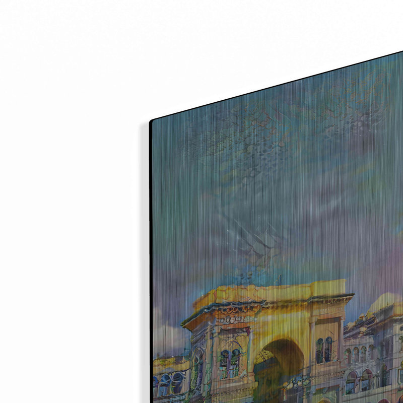 Milan, Italie, Piazza del Duomo, par Pierre Gavidia - reproduction d'art non encadrée sur métal
