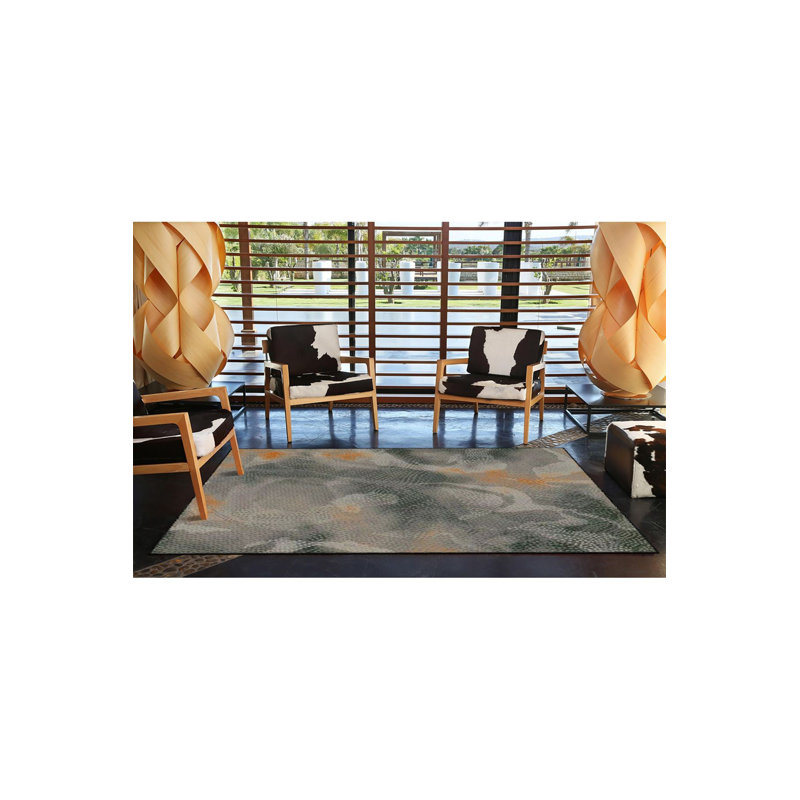 Tapis lavable à motif tissé Vignette, Sous-tapis rond 3 pi 3 po inclus