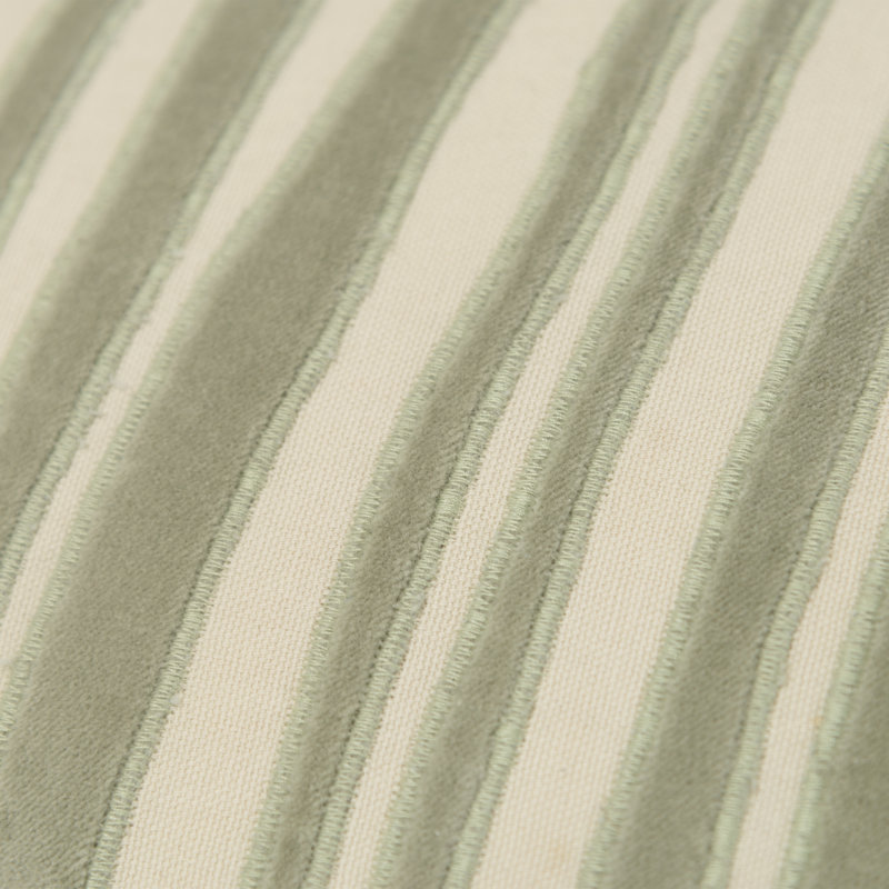 Green and Beige Embroidered Cotton Lumbar Pillow Set
