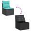  Ensemble de canapé de patio 10 pièces avec coussins en rotin de polyester noir