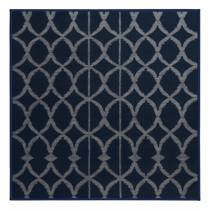 Tapis gris en treillis lavable à la machine, Carré 6 pi