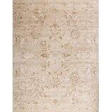 186258 SURINDER WOOL & SILK AFG-04 ERASED WHITE BEIGE
