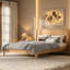Cadre de lit en bois, cadre de lit plateforme avec tête de lit haute cannelée et support à lattes, lit plateforme à profil bas, cadre de lit plateforme moderne, aucun sommier requis, lit avec rangement sous le lit pour la chambre à coucher-934600133-934600184