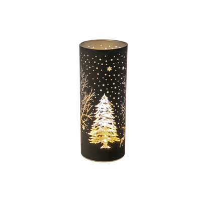 Support pour verre à DEL (arbre) (blanc) - ensemble de 2