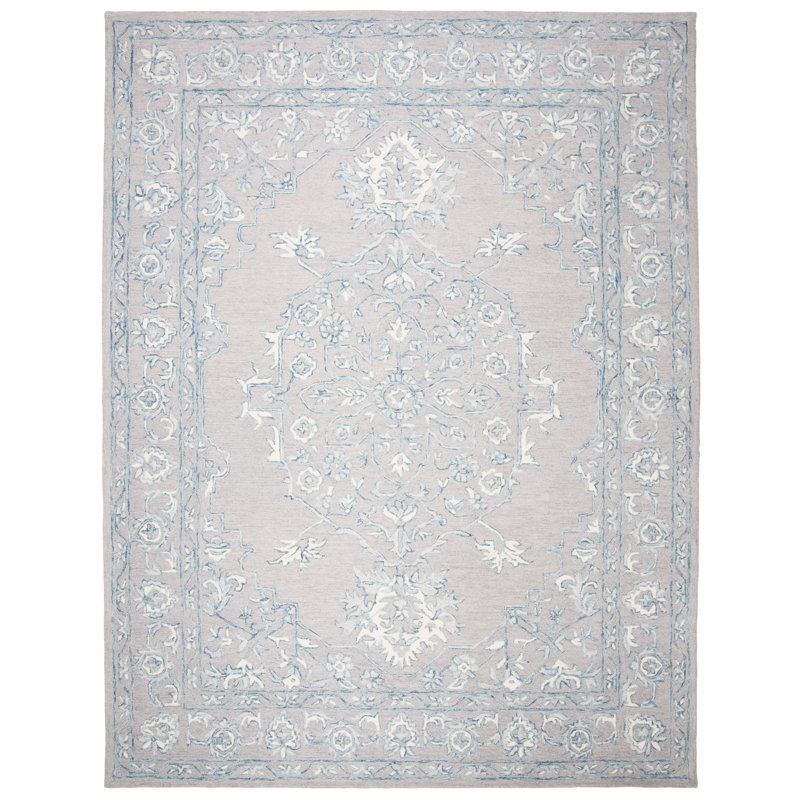 Crewellwalk Hand Tufted Wool And Cotton With Latex Oriental Rug, Rectangle 6' x 9'