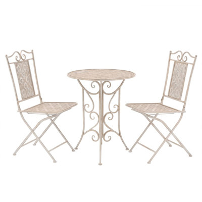 Zhara 2 - Person Metal Patio Dining Set with Round Table