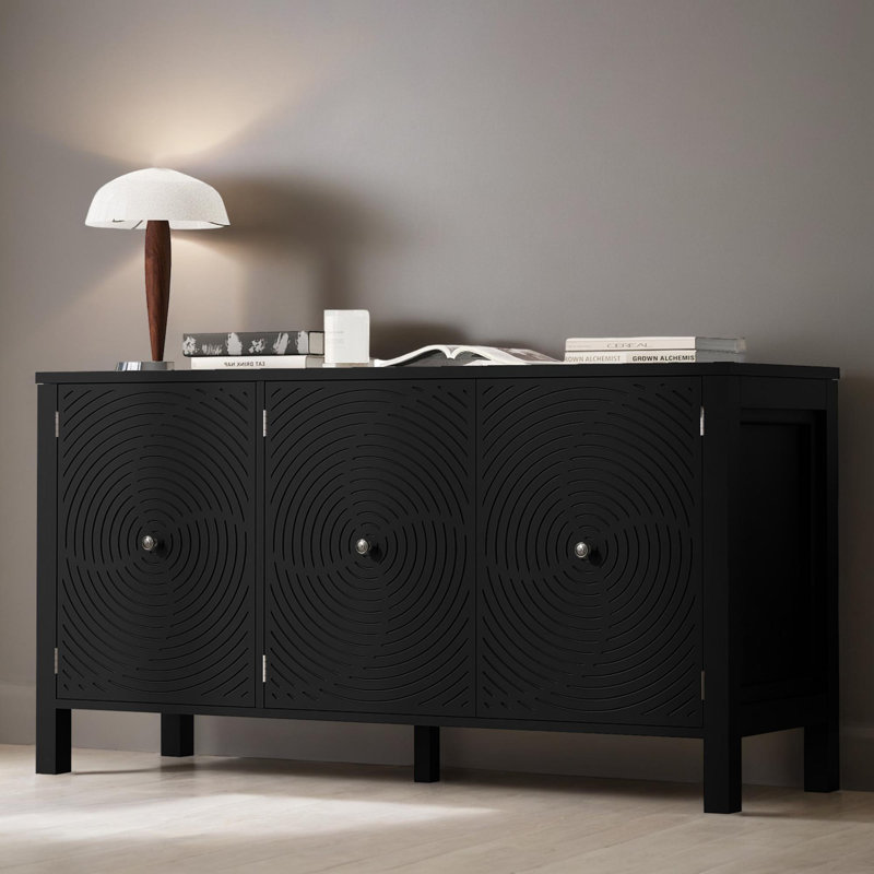 Console de rangement en bois, Noir