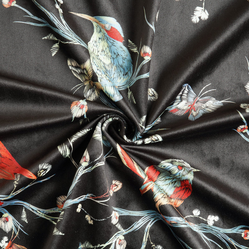 Barcelona Printed Velvet Curtains (1 Panel) Room Darkening Curtains For Bedroom & Living Room Curtains, 50" W x 108" L