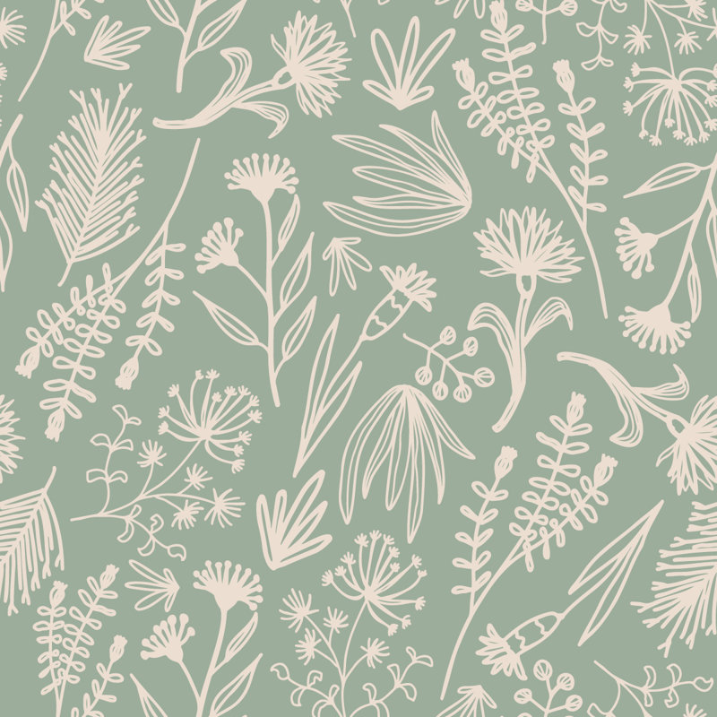 Peel & Stick Floral Tile, 2.08' W x 10.42' L