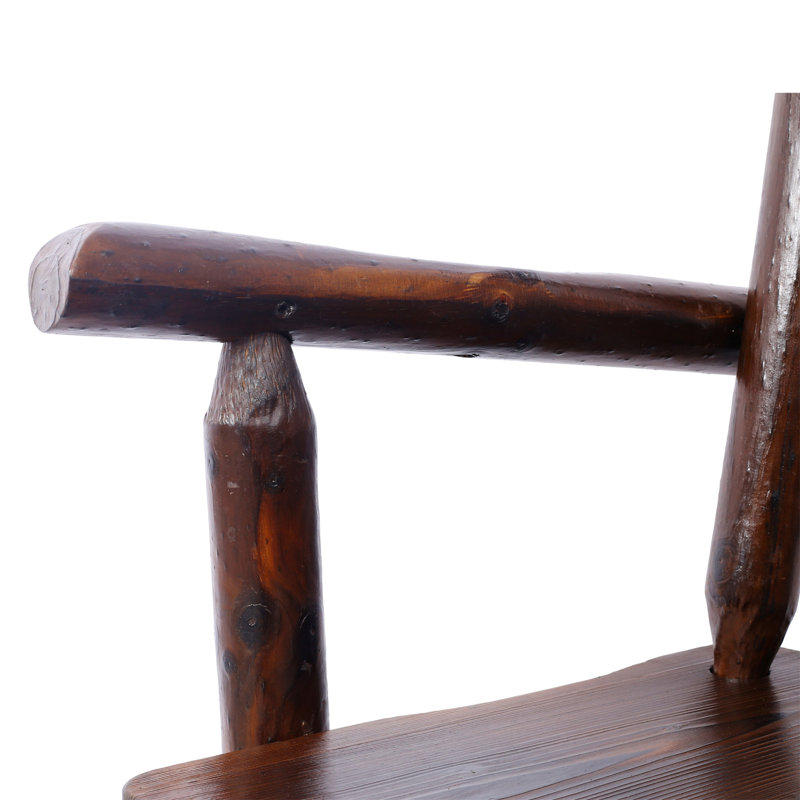Rustic Bar Stool - Fir Wood Construction, Brown