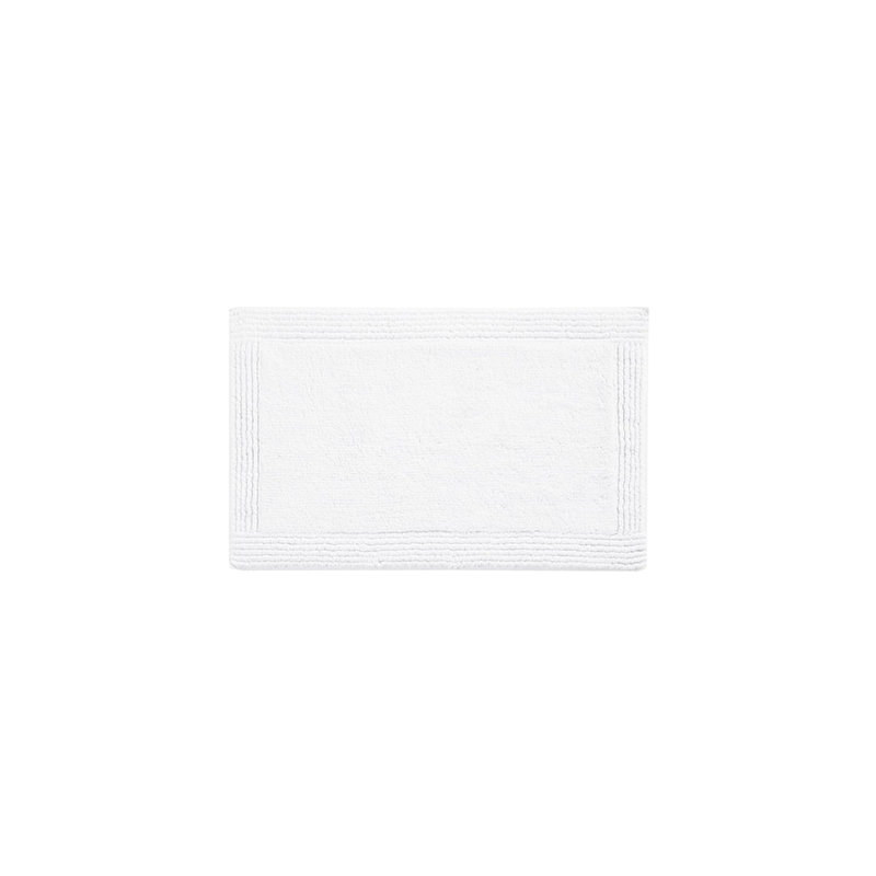 White 21X34" Bath Rug, 100% Cotton, 3000 Gsm, Reversible, & Magnificent Surface, White, Single - 34.67" L x 20.54" W