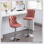 Tabourets de bar pivotants en velours à hauteur réglable de 25 à 33 pouces, base chromée moderne pour plus de confort et de style-421688191