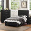 Contemporain durable en similicuir noir recouvrant une commode à tiroirs de ton argent 1pc