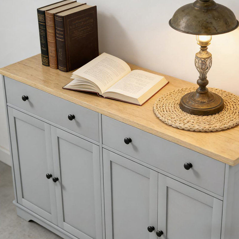 Buffet avec tiroirs de rangement, buffet de style nordique, tablettes réglables pour votre maison, Gris