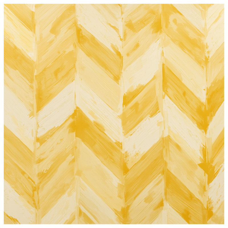 Yellow Chevron Pattern Double Sided Throw Pillows, 16 x 16 inches