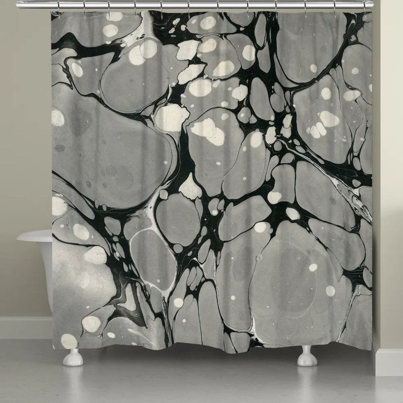 Rideau de douche gris en marbre