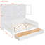 Lit de jour en bois avec armoires de rangement à porte vitrée, éclairage à DEL intégré et tablettes-993807557-993807418