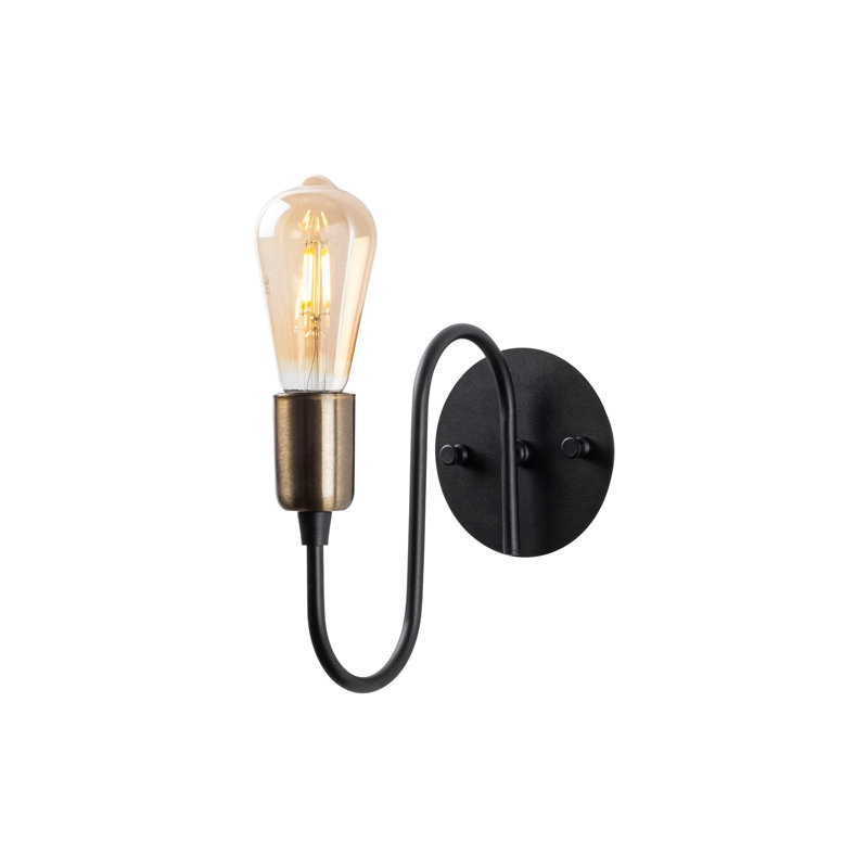 Industrial Wall Lamp, Black & Antique Finish, 4.7 x 10.2 x 7.9 Inches | Durable Metal Body, E27 Socket (Max 40W), Stylish Abstract Design | Perfect for Modern Living Rooms, Bedrooms & Offices, IP20 Rated