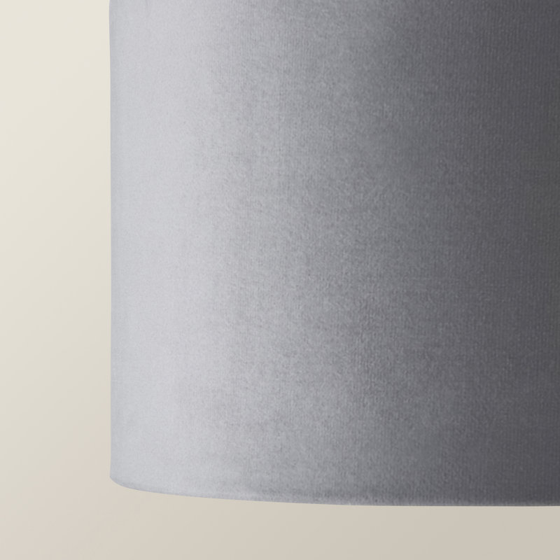 Aidar Linen Blend Drum Lamp Shade ( Slip-On ) in Grey, 15" H x 25" W x 25" D