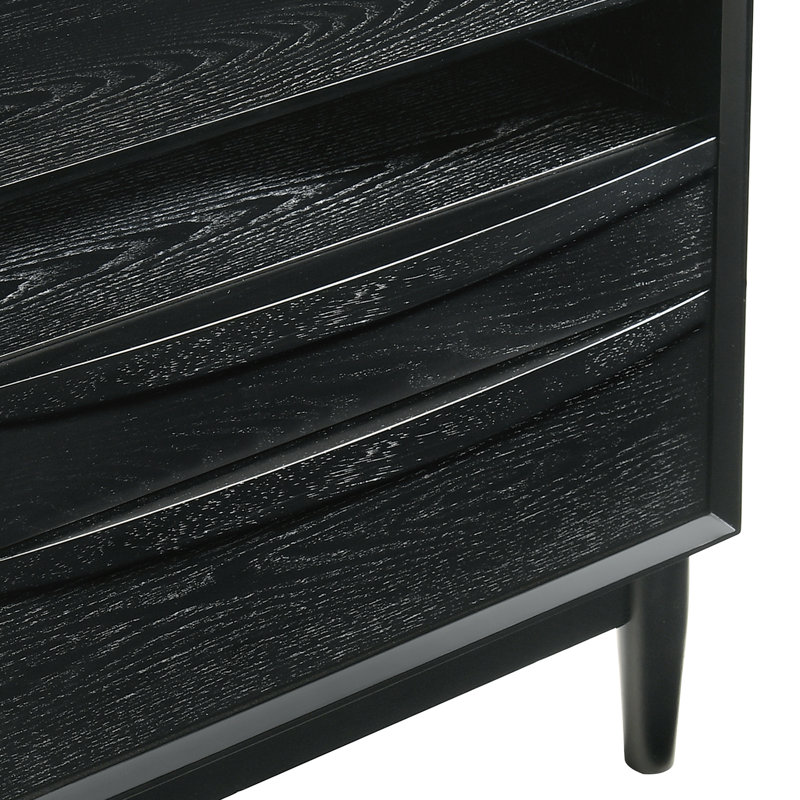 Table de chevet 2 tiroirs Greylynn, Noir