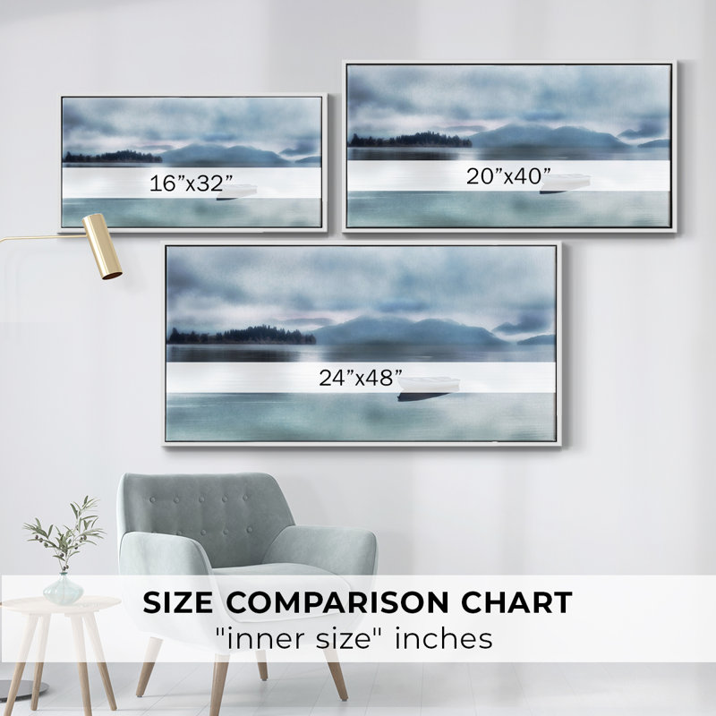 Time For A Break- Framed Gallery Wrapped Canvas -Ready to Hang, 17" H x 33" W, White