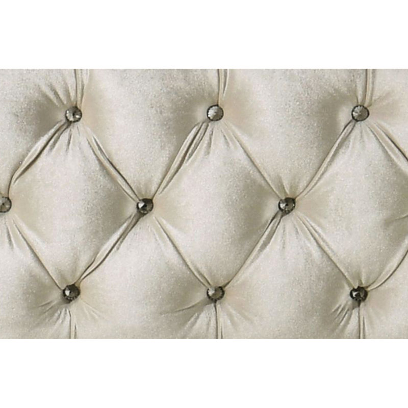 Lit en velours beige avec éclairage à DEL et design luxueux