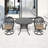 3 Aluminum Dining With 2 Swivel Chairs & 39.37" Table, Black, Weather , Comfortable Seating, Easy Assembly Procedure Cozy Simple Process-1876129478