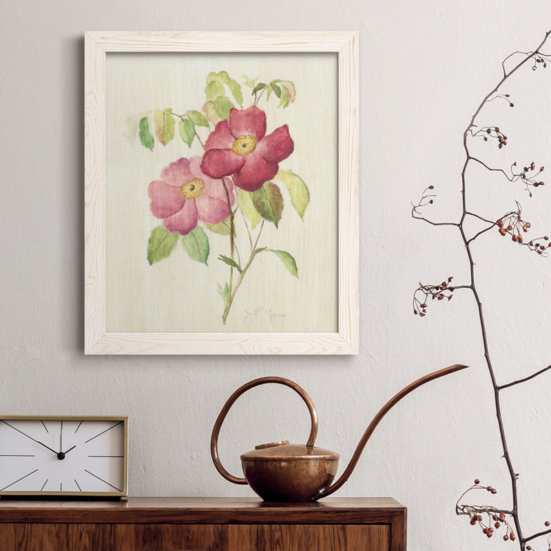 «Dusty Rose II» - Toile encadrée de qualité supérieure - prête à être accrochée, Blanc, H 44 po x l 31 po x P 1 po