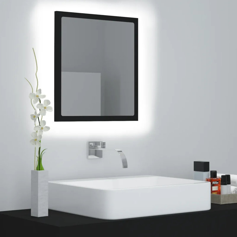 Aubarta LED Bathroom Mirror Acrylic, Black, 37cm H x 60cm W