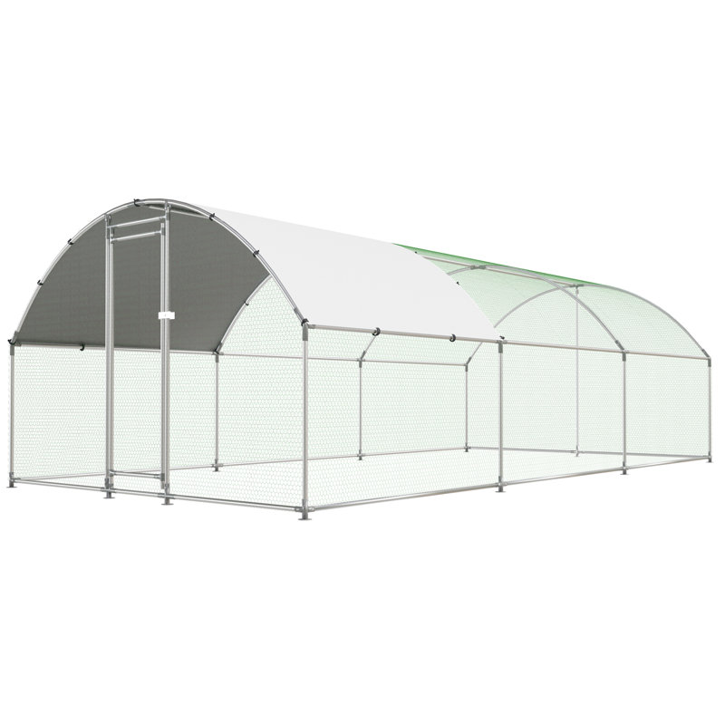 Grande cage à poules en métal pour poulailler avec cage imperméable et anti-ultraviolet, H 78 po x l 120 po x P 228 po
