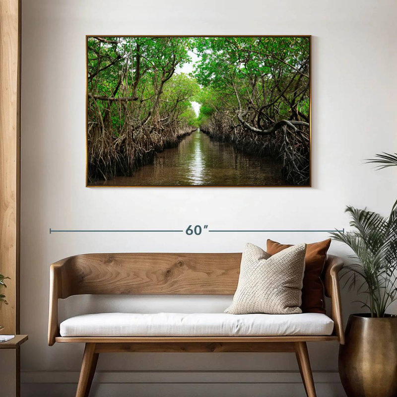 Everglade City Mangroves, 46" X 31", Floating Frame Gold