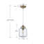 Luminaire suspendu moderne moderne avec abat-jour en verre transparent finition dorée
