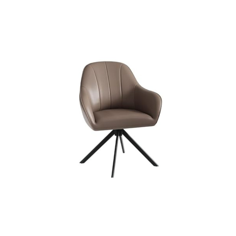 59cm Wide Upholstered Metal Side Chair, Light Grey