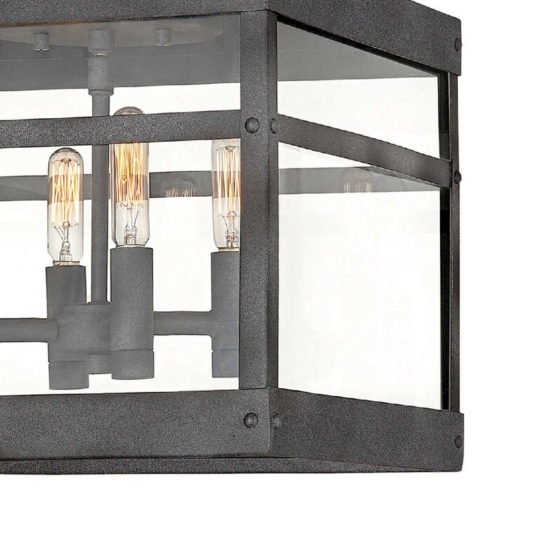 Porter 4-Light Outdoor Flush Mount, Aged Zinc
