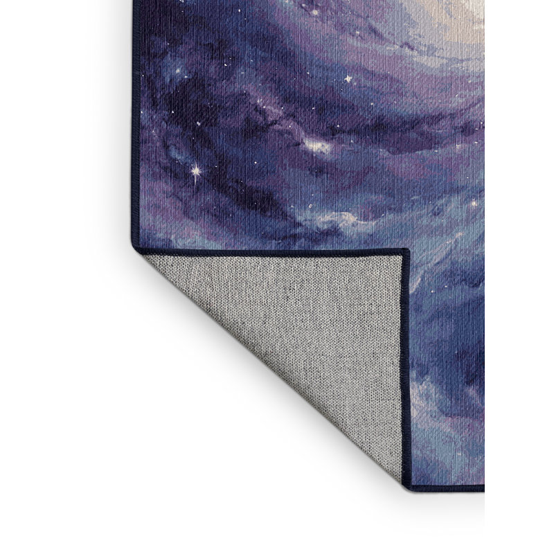 Tapis mauve lavable à la machine, Rond 7 pi