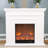 White Solid + Manufactured Wood Electric Fireplace